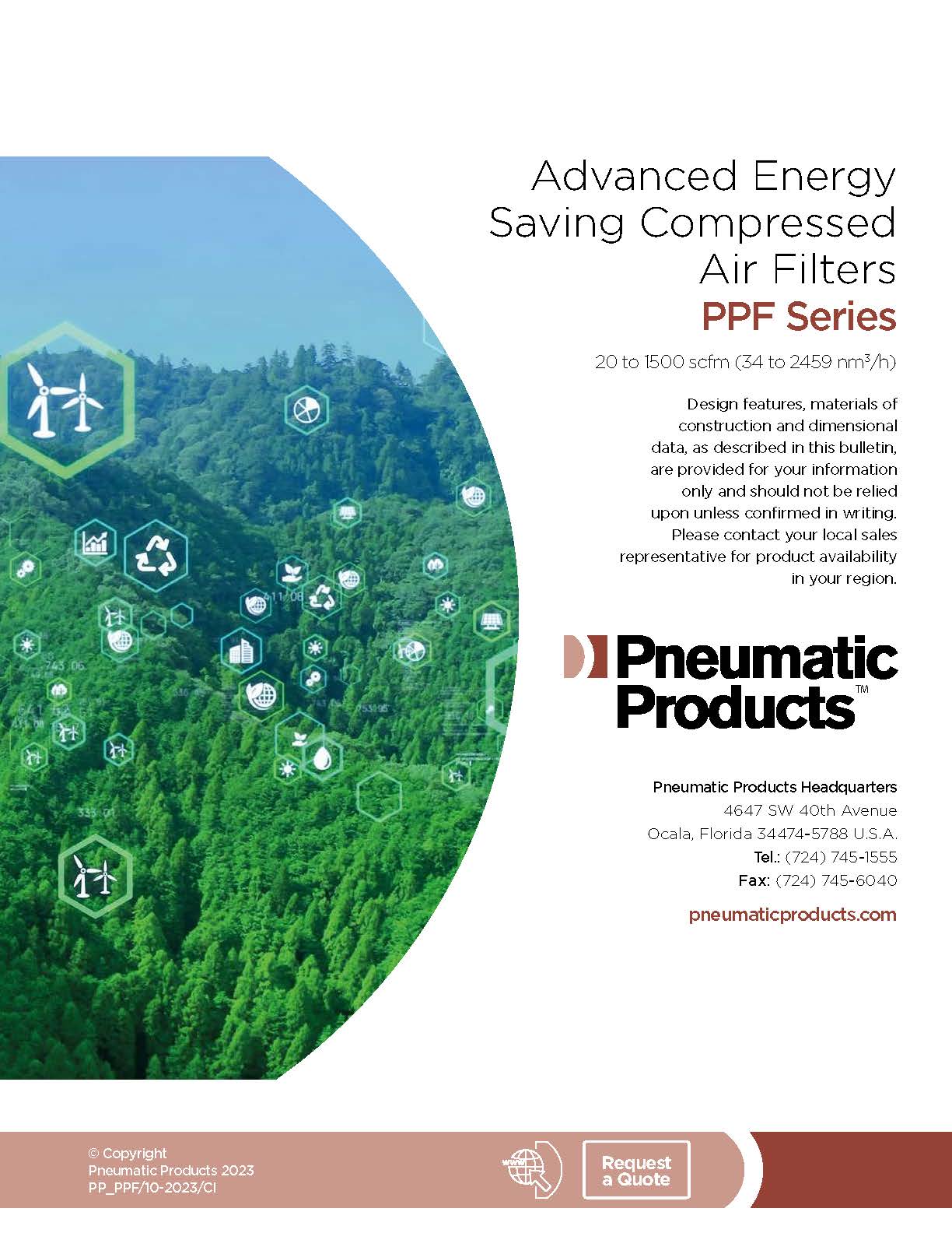 PNEUMATIC PRODUCTS - PPF Series - Advanced Energy Saving Compressed Air Filters (20 to 1500 scfm)
